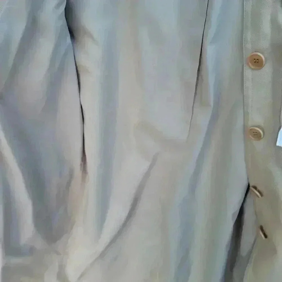 WORTH Beige CANVAS/WHITE LEATHER TRIM WALKING COAT 12 - Picture 6 of 10